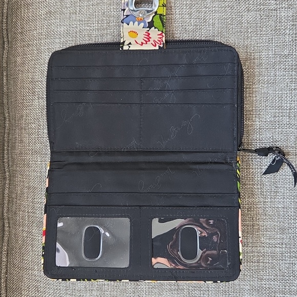 Vera Bradley Poppy Fields Turn Lock Wallet Organizer With 18 Card Slots - Picture 6 of 6